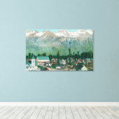 Luftaufnahme des Wohngebiets der Stadt Leinwanddruck (Insitu (Holzboden))