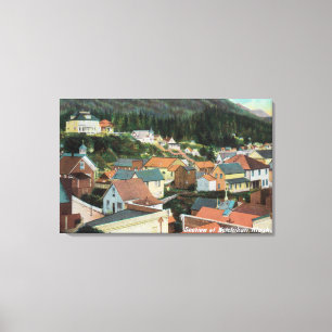 Luftaufnahme eines Abschnitts der Stadt Leinwanddruck