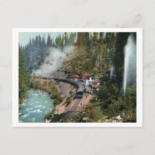 Luftaufnahme eines Bahnhofs Postkarte (Vorderseite)