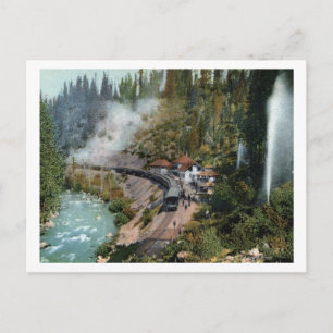 Luftaufnahme eines Bahnhofs Postkarte