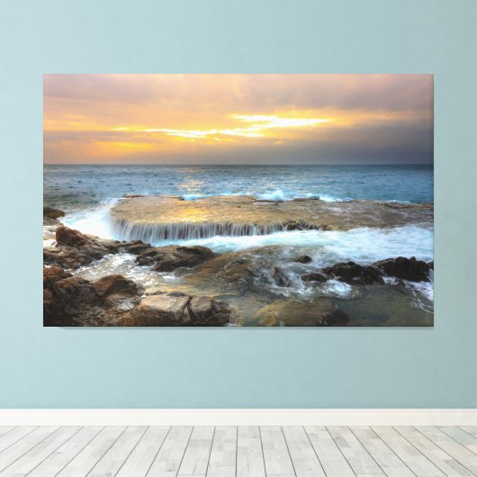 Luftaufnahme Fotografie von Rocky Shore Leinwanddruck (Insitu (Holzboden))