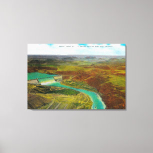 Luftaufnahme großartiger Coulee Verdammung Leinwanddruck