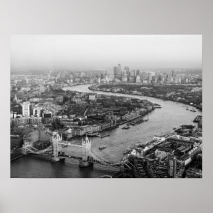 Luftaufnahme London mit Tower Bridge Themse Poster