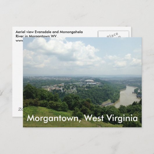 Luftaufnahme Morgantown WV, Mon River Postkarten (Vorne/Hinten)