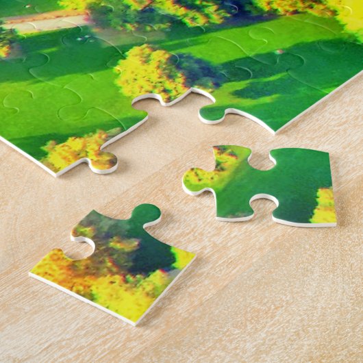 Luftaufnahme romantischer Heidelbergstadt u. Puzzle (Seite)