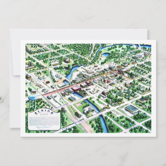 Luftaufnahme von Albion Michigan 1993 (Vorderseite)