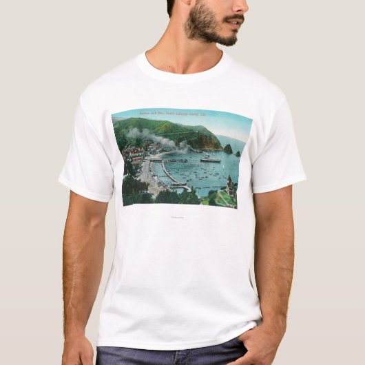 Luftaufnahme von Avalon und von Bucht T-Shirt (Vorderseite)