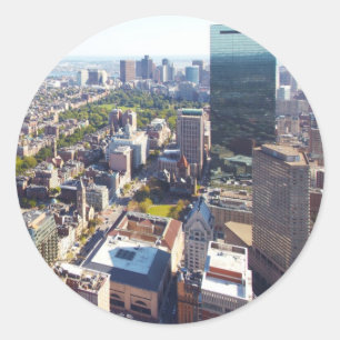 Luftaufnahme von Boston Runder Aufkleber
