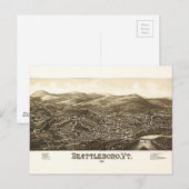 Luftaufnahme von Brattleboro, Vermont (1886) Postkarte (Vorne/Hinten)
