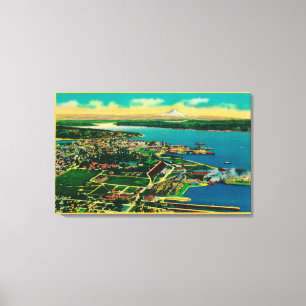 Luftaufnahme von Bremerton und Bremerton Leinwanddruck