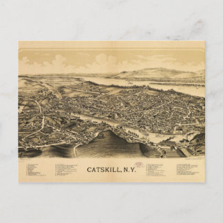 Luftaufnahme von Catskill, New York (1889) Postkarte