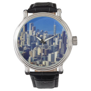 Luftaufnahme von Chicago im Stadtzentrum gelegen Armbanduhr