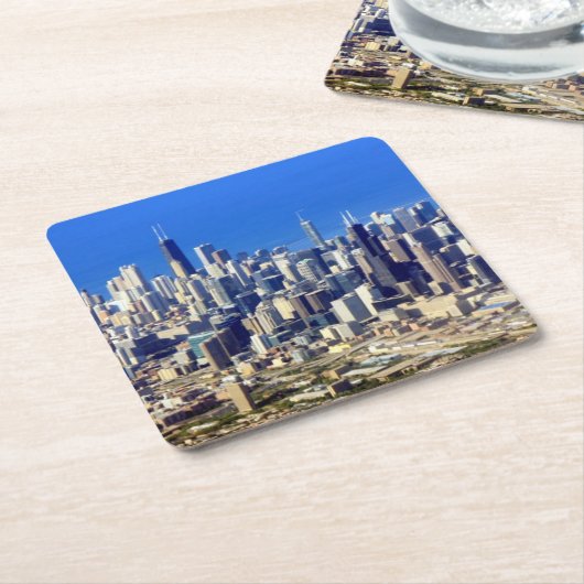 Luftaufnahme von Chicago im Stadtzentrum gelegen Rechteckiger Pappuntersetzer (angewinkelt)