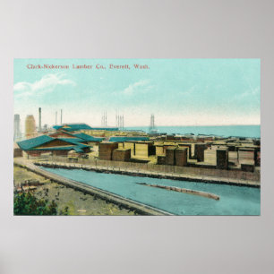 Luftaufnahme von Clark-Nickerson Bauholz Co Poster