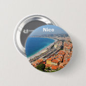 Luftaufnahme von französischem Riviera in Nizza, Button (Vorne & Hinten)