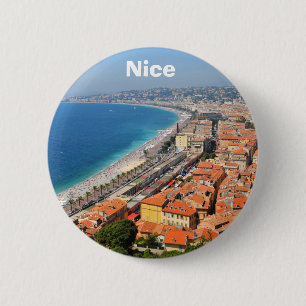 Luftaufnahme von französischem Riviera in Nizza, Button