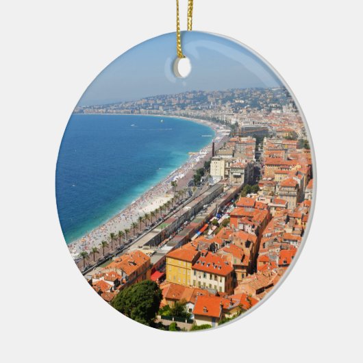 Luftaufnahme von französischem Riviera in Nizza, Keramik Ornament (Links)
