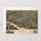 Luftaufnahme von Gadsden, Alabama (1887) Postkarte (Vorne/Hinten)