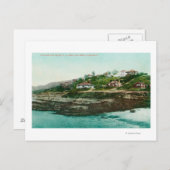 Luftaufnahme von Hütten und Strand in La Jolla Postkarte (Vorne/Hinten)