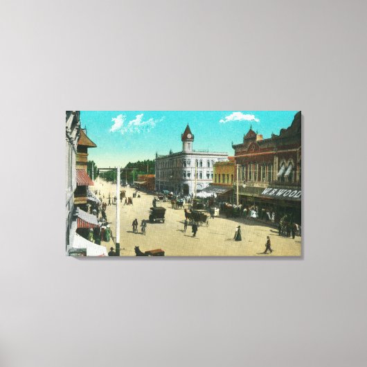 Luftaufnahme von I StreetModesto, CA Leinwanddruck (Vorderseite)