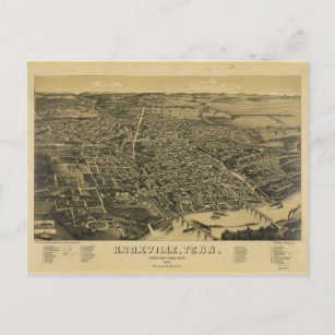 Luftaufnahme von Knoxville Tennessee aus 1886 Postkarte