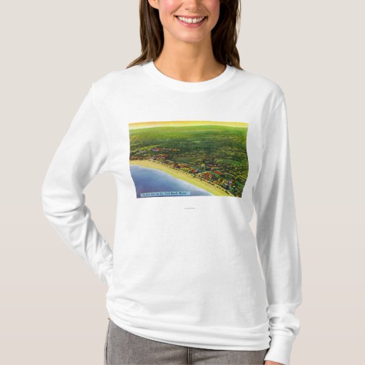 Luftaufnahme von Long Beach an York-Strand T-Shirt (Vorderseite)