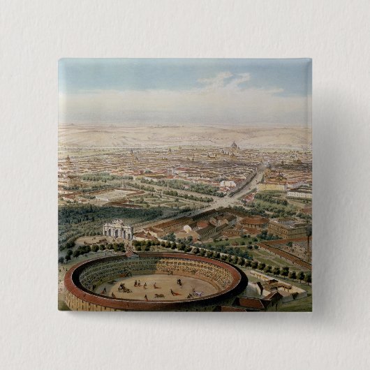 Luftaufnahme von Madrid von der Piazza de Toros Button (Vorderseite)