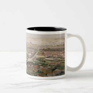 Luftaufnahme von Madrid von der Piazza de Toros Zweifarbige Tasse