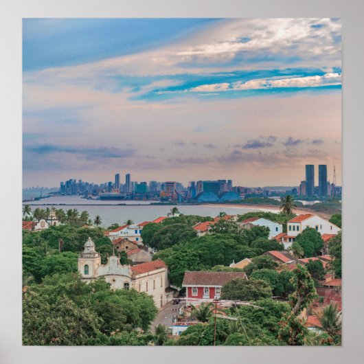 Luftaufnahme von Olinda und Recife Pernambuco Bras Poster (Vorne)