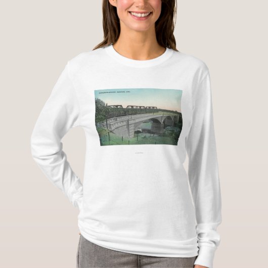 Luftaufnahme von Putah Nebenfluss BridgeWinters, T-Shirt (Vorderseite)