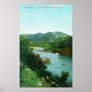 Luftaufnahme von russischem Fluss an der Poster