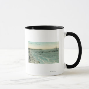 Luftaufnahme von San Mateostrand und -pier Tasse