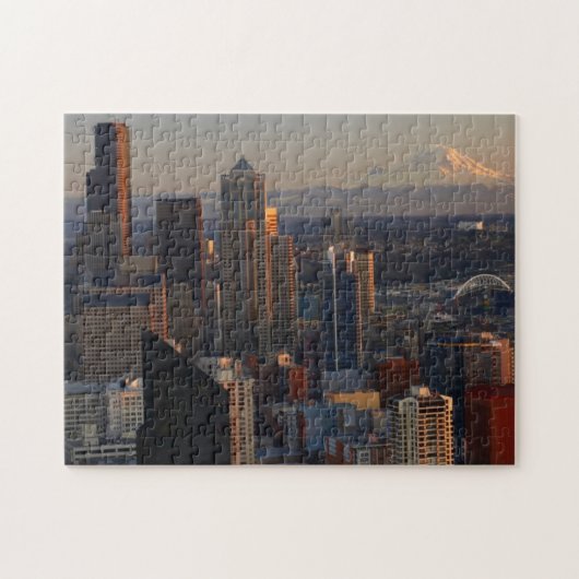 Luftaufnahme von Seattle-Stadt-Skylinen 2 Puzzle (Horizontal)