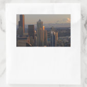 Luftaufnahme von Seattle-Stadt-Skylinen 2 Rechteckiger Aufkleber (Tasche)