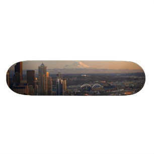 Luftaufnahme von Seattle-Stadt-Skylinen 2 Skateboard