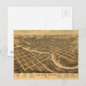 Luftaufnahme von South Bend, Indiana (1874) Postkarte (Vorne/Hinten)