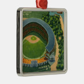 Luftaufnahme von städtischem StadiumCleveland, OH- Silbernes Ornament (Rechts)