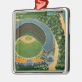 Luftaufnahme von städtischem StadiumCleveland, OH- Silbernes Ornament (Links)