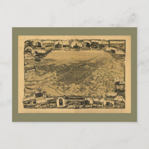 Luftaufnahme von Stockton, Kalifornien (1895) Postkarte