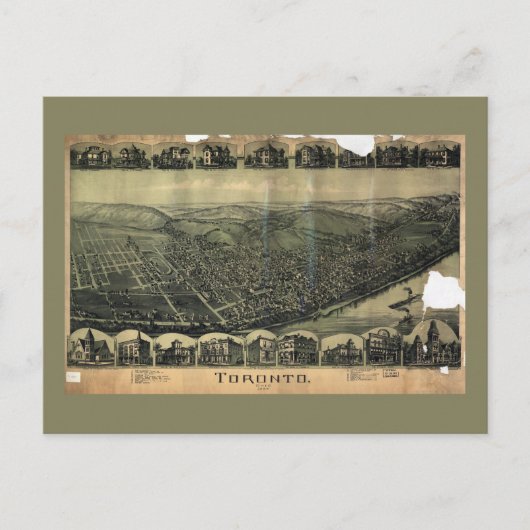 Luftaufnahme von Toronto, Ohio (1899) Postkarte (Vorderseite)