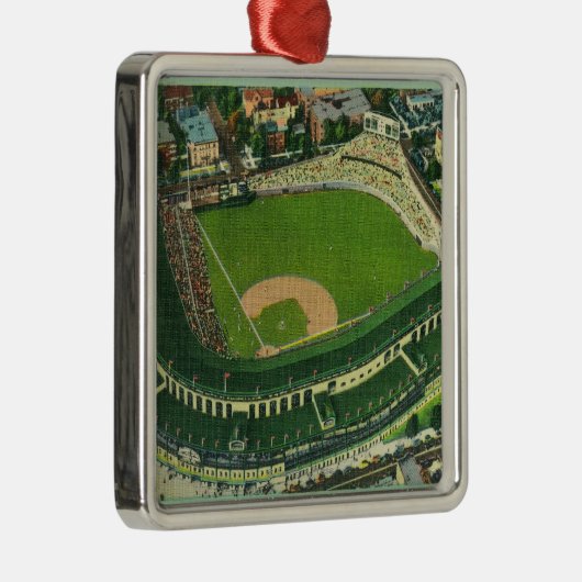 Luftaufnahme von Wrigley-Feld # von 2Chicago, IL Ornament Aus Metall (Rechts)