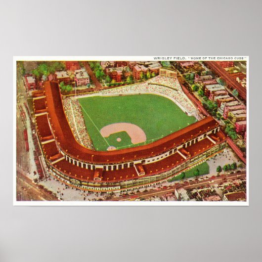 Luftaufnahme von Wrigley FieldChicago, IL Poster (Vorne)