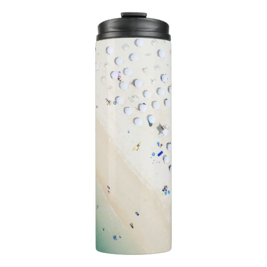 Luftaufnahmen an der Küste Thermosbecher (Vorderseite)
