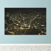 Luftaufnahmen bei Nachtlichtern in Verbindung Lein Leinwanddruck (Insitu (Holzboden))