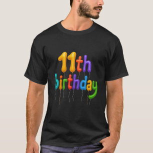 Luftballon-Buchstaben-Design zum 11. Geburtstag T-Shirt