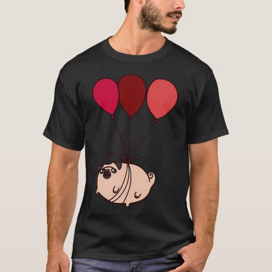 Luftballon Mops T-Shirt (Vorderseite)