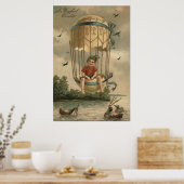 Luftballon Osterfarbenes gestrichenes Ei Ente Poster (Küche)