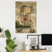 Luftballon Osterfarbenes gestrichenes Ei Ente Poster (Heimbüro)