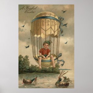 Luftballon Osterfarbenes gestrichenes Ei Ente Poster