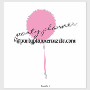 Luftballon-Partyplaner Autoaufkleber mit Namen in  Aufkleber